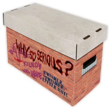 BCW Short Cardboard Comic Book Storage Box with Brick Graffiti Art Design