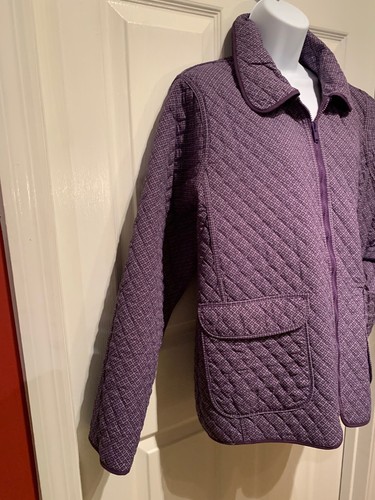 New - Bill Blass Port Reversible Coat "Powerful Purple" Cotton Size Large - Picture 8 of 19