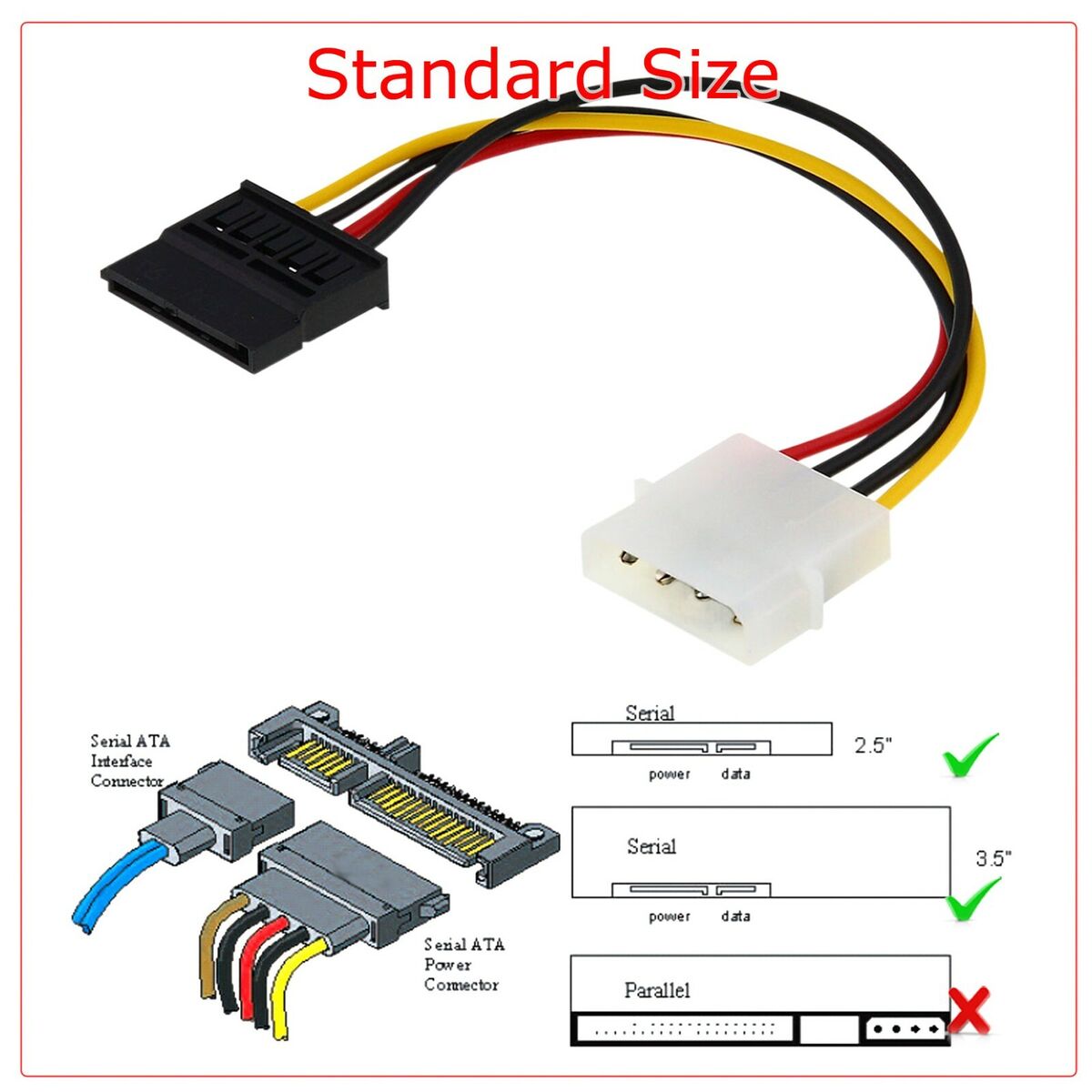 Arena Cinemática relajarse 3 PCS 4 PIN IDE Molex To Serial 15 Pin SATA Power Adapter cable cord | eBay Arena Cinemática relajarse 3 PCS 4 PIN IDE Molex To Serial 15 Pin SATA Power Adapter cable cord | eBay