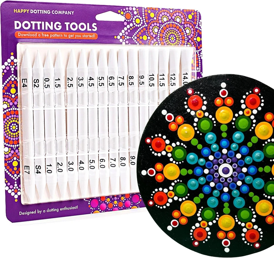 16pc Double-Ended Dotting Tools Set for Mandala Painting - Unique Ellipse Tool - Image 3 of 4