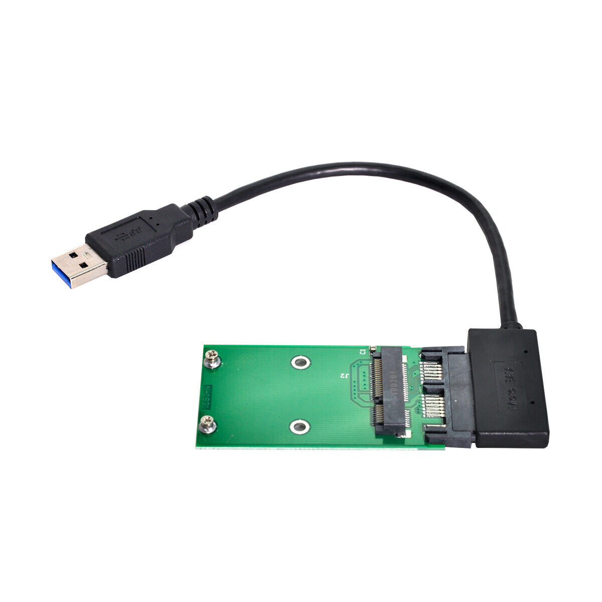 USB to Mini PCI-E mSATA SSD to Micro SATA 7+9pin Adapter PCBA for  SSD
