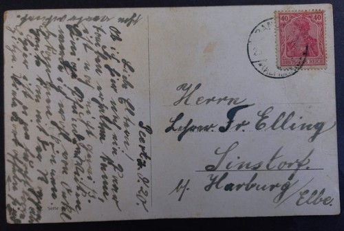 Undated Germany Postcard-Swan Scene ties 40pfg stamp cd Bamburg-Sinstorf - Bild 3 von 3