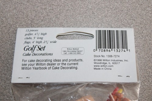 NOS Vintage Wilton Golf Cake Topper Decoration Set - New In Package! - Picture 5 of 7