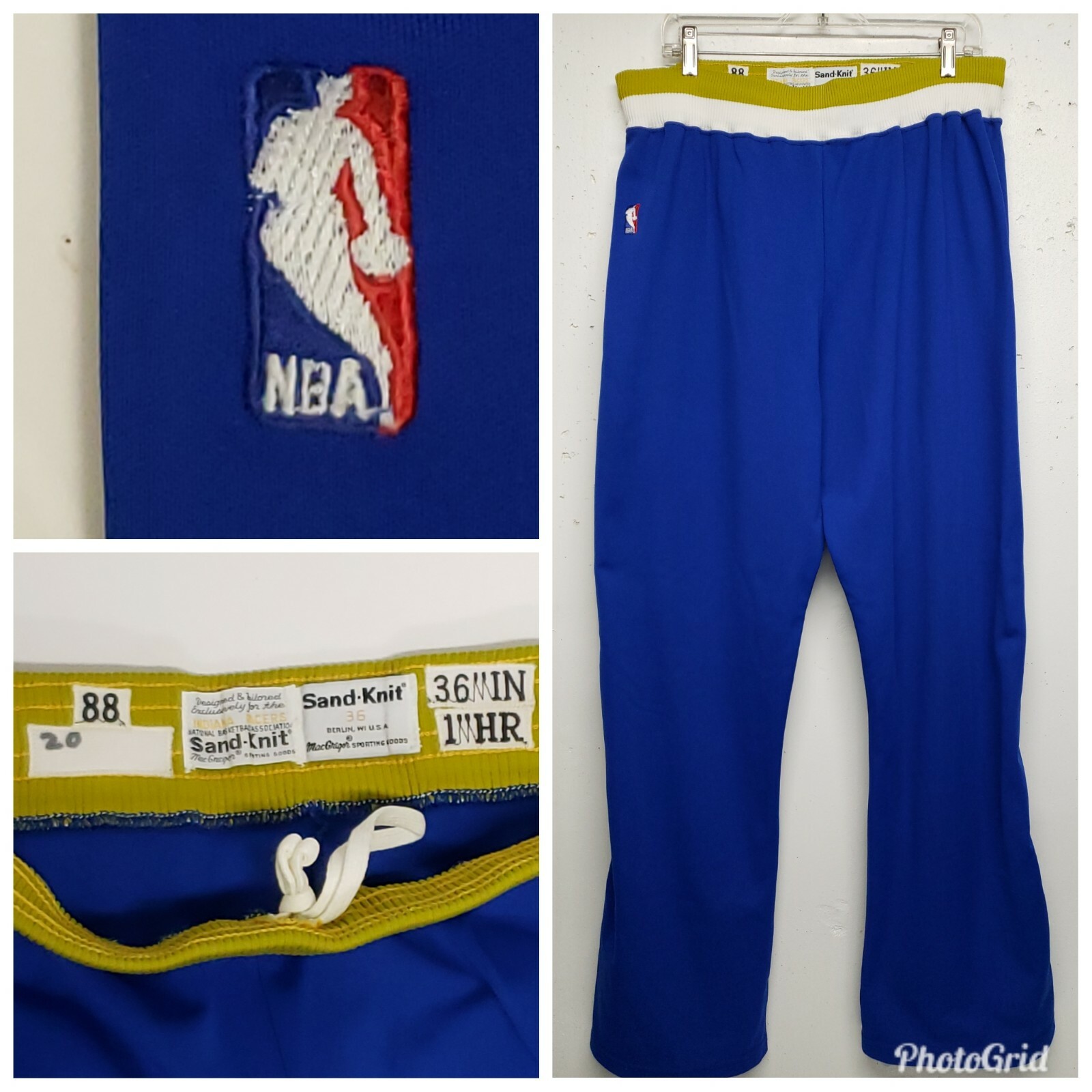 Vintage Indiana Pacers MacGregor Sand Knit Mens Warm Up Pants 80s