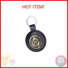 Wisdompro PU Leather Coin Holder Keychain for AA Medallion, Standard Challenge C