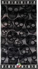 Sea towel Skulls pirates black sponge cotton jaquard Egyptian towel 90x165cm