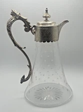 Victorian Crystal and Silver Claret Jug
