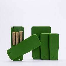 Pre-Rolls Case, Magnetic Cigarette Crush Proof Holder for Cones Leaf Green Small