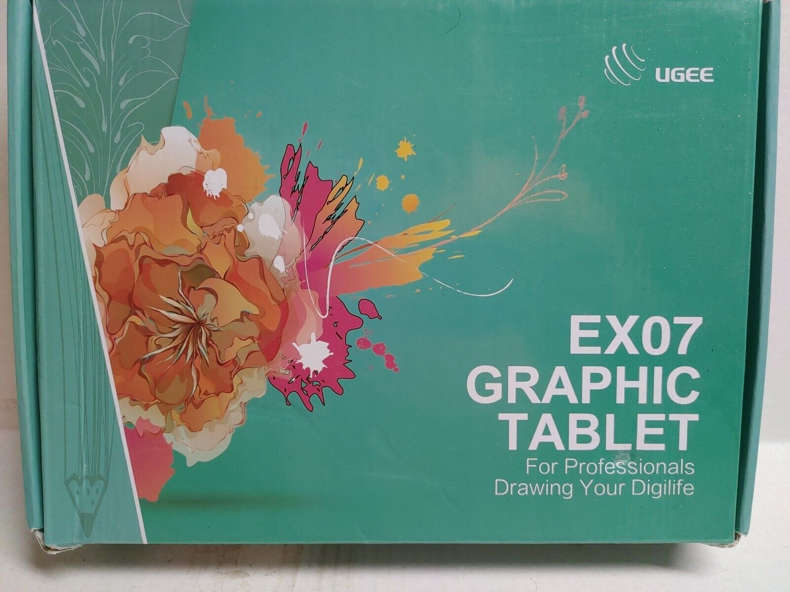 UGEE EX07 Drawing Graphics Table Untested missing charging cable