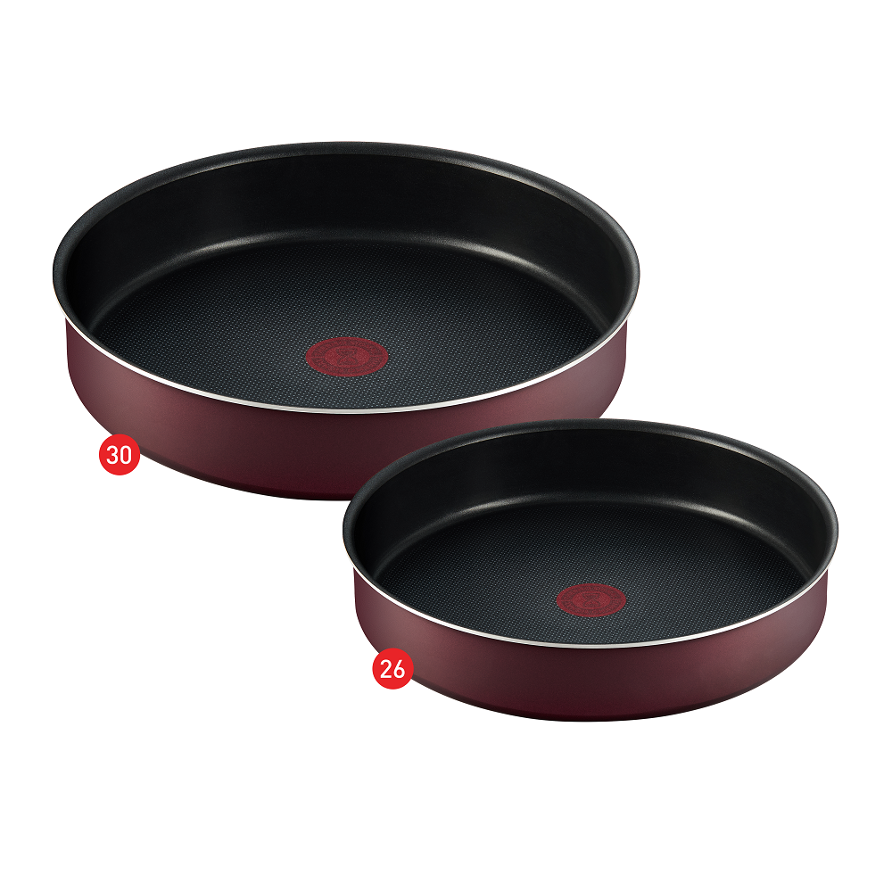 2 Tefal Armatal Round Deep Oven Trays Non Stick Coated In France 30, 26 cm-image