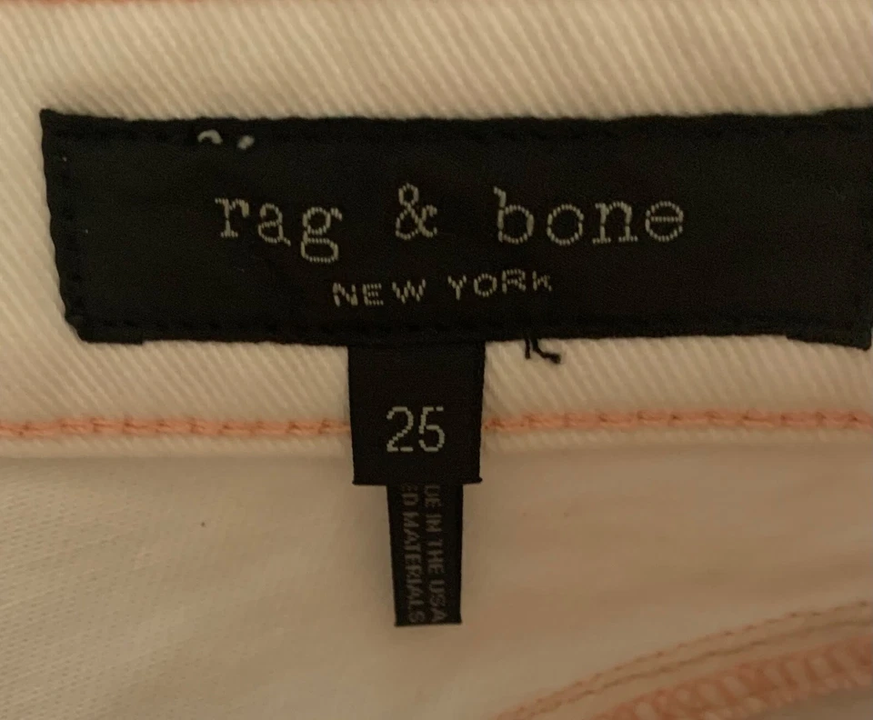 Micro Shorts de mezclilla para mujer RAG & BONE blanco estampado floral "Ellie" talla 25 Foto 3 de 4