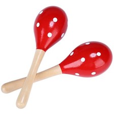 Maracas, Wooden Rumba Shaker Rattle Hand Percussion Musical Instrument for Ad...