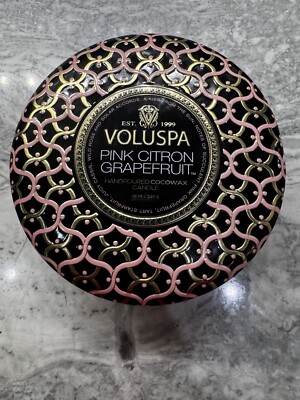 Voluspa 3 Wick Decorative Tin Candle - Pink Citron Grapefruit 340g/12oz ...