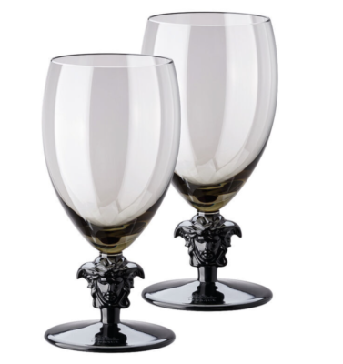 Versace Rosenthal Medusa Lumiere Haze 2nd Edition White Wine Glass, Set 2  Pcs