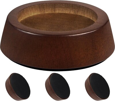 Wooden Furniture Risers - 1 inch Set of 4, Heavy Duty Solid Wood Round Blocks...