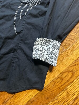 Rnz Premium Shirt Vintage Embroidered Long Sleeve XL Flip Cuff | eBay