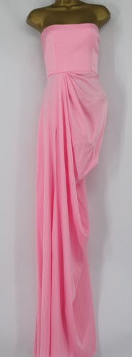 ALEX PERRY HUDSON STRAPLESS DRAPED CREPE GOWN DRESS WOMENS 10 CANDY PINK BR