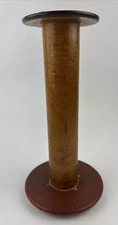 Vintage Large Wooden Industrial Textile Bobbin Spool  9.75 Farmhouse Lestershire