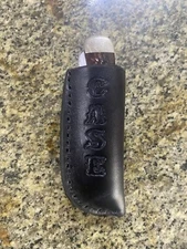 Personalized Leather Pocket Folding Knife Case Sheath Trapper Size Knives