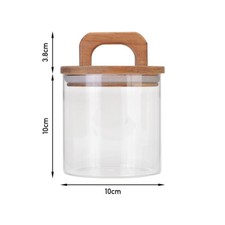 700/800/1000ml Glass Canister w Wooden Handle Lid Food Canister Airtight Sealing