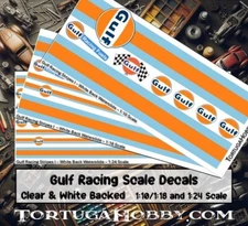 Gulf Racing Decals - 1:10 / 1:18 / 1:24 Scale - Waterslide Decals