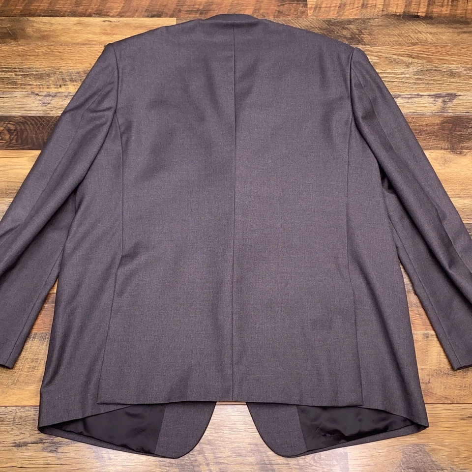 Lubiam Suit Jacket Mens 60R Gray Virgin Wool - Image 2 of 4