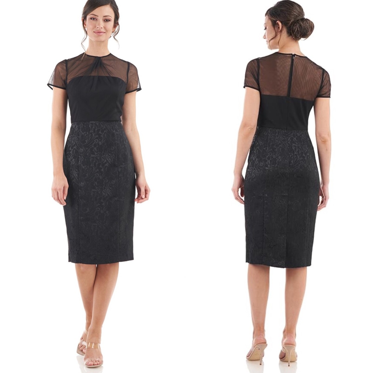 js collections black cocktail dress Js Collections Ella Sleeveless Bow Waist Cocktail Dress - Black
