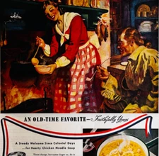 1947 Campbell's Chicken Noodle Soup Advertisement Old Time Favorite DWWW8