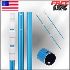 Telescopic Pole 12', 3Pc Expandable Step-Up for Pool Cleaning, Brush Pole, Pool