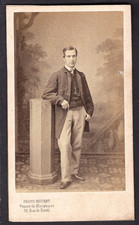 Wiktoriański CDV - Młody człowiek - zdjęcie Mouret, Francja