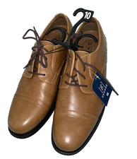 George Men s Brown Faux Leather Branford Oxford Shoes Size 10 NWT