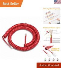 Reliable 16FT Red Telephone Handset Cord - Clear Sound  Flexible Compatibility