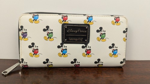Disney Parks Loungefly Mickey Mouse Allover Print Zip Around Wallet