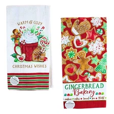 Kay Dee Designs Gingerbread Bakery Kitchen Towel Set Cookies H6476/H6473