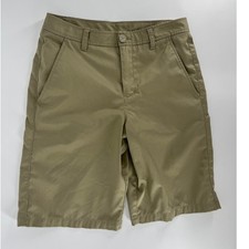 Under Armour Golf Shorts Boys 16 Khaki Tan Excellent Loose Fit Performance