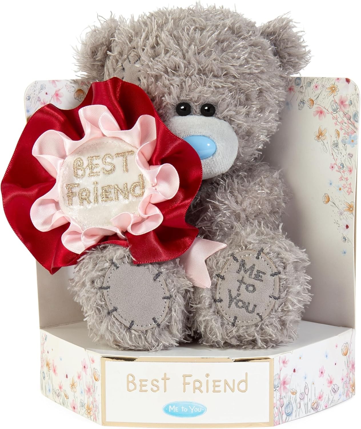 Me to You Tatty Teddy Plush 15cm-High Bear With Best Friend Rosette On Luxury G