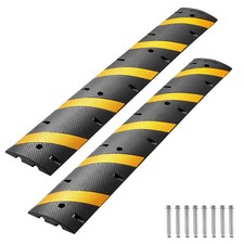 6FT Rubber Speed Bump, 2 Pack, Heavy Duty Traffic Hump, 22000 lbs Capacity