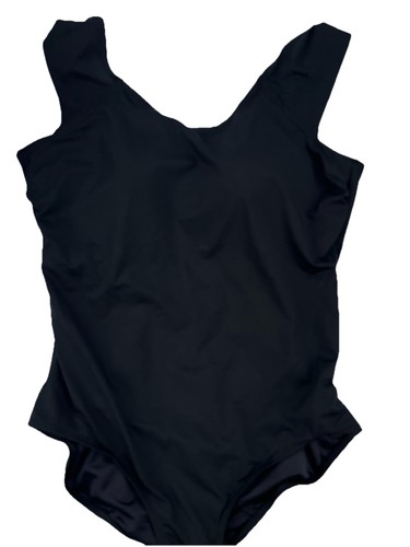 Lands' End Chlorine Resistant Control Cap Sleeve X-Back Swimsuit SZ 18 W BLACK - Picture 2 of 9