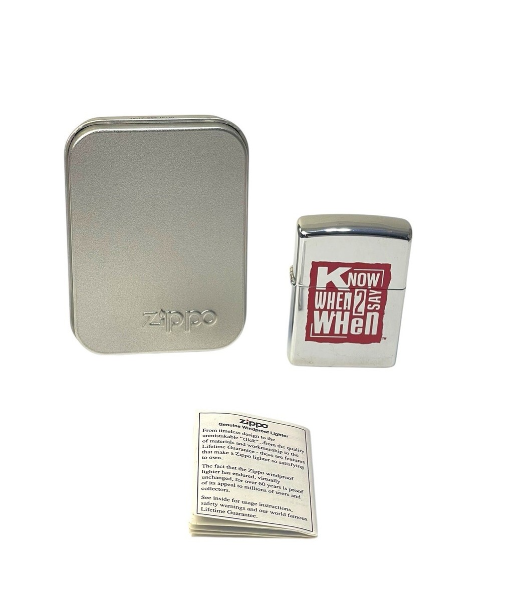 ビンテージ ZIPPO CHESS KING メタル貼り 1996年型 Vintage 1996 Know When 2 Say When Zippo Lighter NEW With Box USA