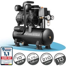 STAHLWERK Kompressor 10 bar 2,1 PS 1,6 kW 210 l/min 10 l Druckluftkompressor