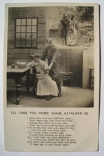 I'll Take You Home Again, Kathleen; Sad Poem Old 1907 RPPC Postcard; Ellson MN