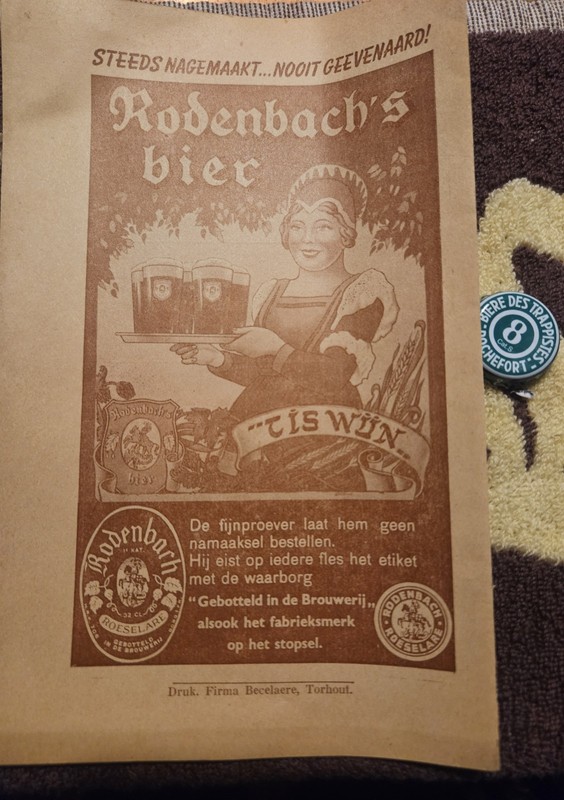 RARE Rodenbach Belgium Beer Advertisement 1950's