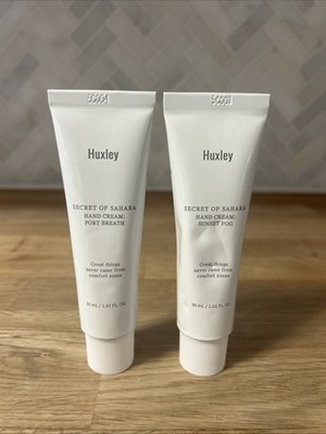 Huxley Lot of 2 Hand Cream Secret of Sahara Sunset Fog Port Breath Sealed Korean