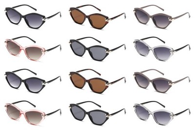 Butterfly Sunglasses Women's 12 Pack Bulk UV400 Assorted Temple Accent Lot New