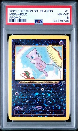 2001 POKEMON SOUTHERN ISLANDS PROMO #1 MEW-HOLO PSA 8