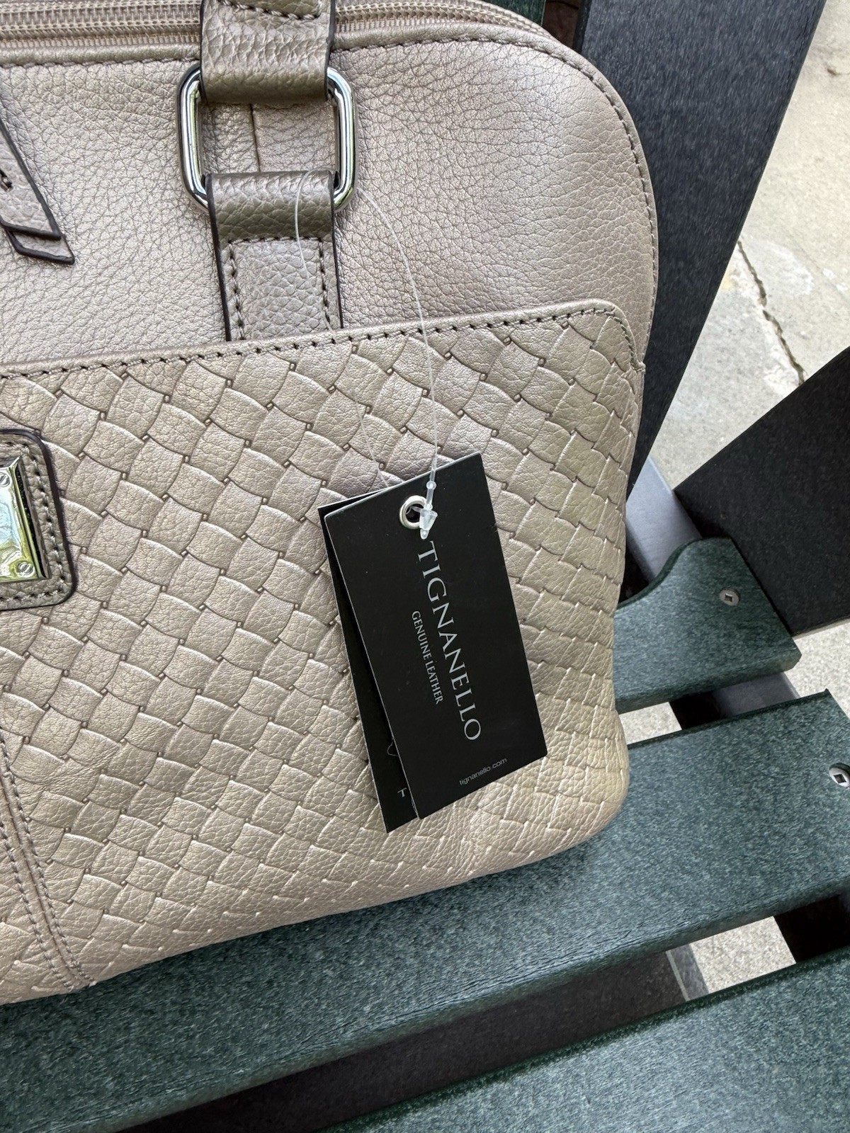 Tignanello leather handbag Accordion Satchel NWT image 4