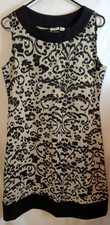 Cato Black & Beige Print Sleeveless Dress Sz 12