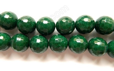 Gemstone Colored Jade, Natural Jade  Faceted Round Beads