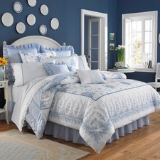 Laura Ashley Sophia Floral Blue King Comforter with Standard Shams