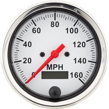 Speedway Speedometer Gauge White Face 3-38 Electric